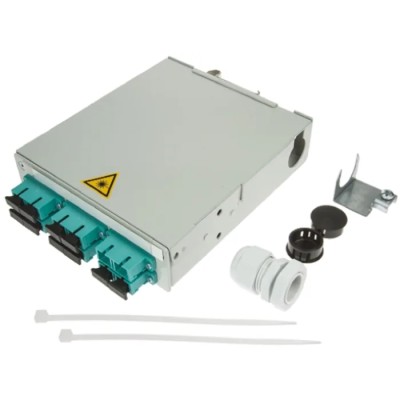 Telegartner Fibre Optic Patch Panel 6 Port SC Duplex Multimode Zinc Plated Sheet Steel 35mm Height H82050K0002