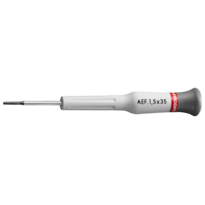 Facom Precision Screwdriver, IK09 Type, 35 mm Chrome Blade, 117 mm Overall Length AEF.1.2X35