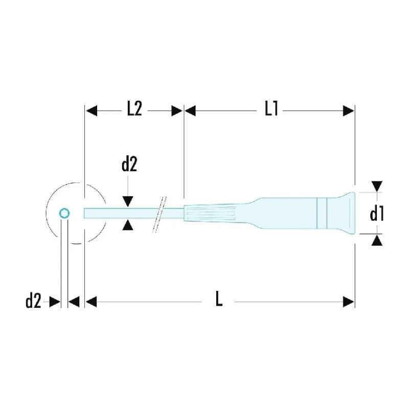 Facom Precision Screwdriver, IK09 Type, 35 mm Chrome Blade, 117 mm Overall Length AEF.1.2X35