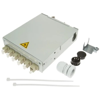 Telegartner 6 Port LC Duplex Multimode Fibre Optic Patch Panel Flat Zinc Plated Sheet Steel 140x140x35 mm H82050F0005