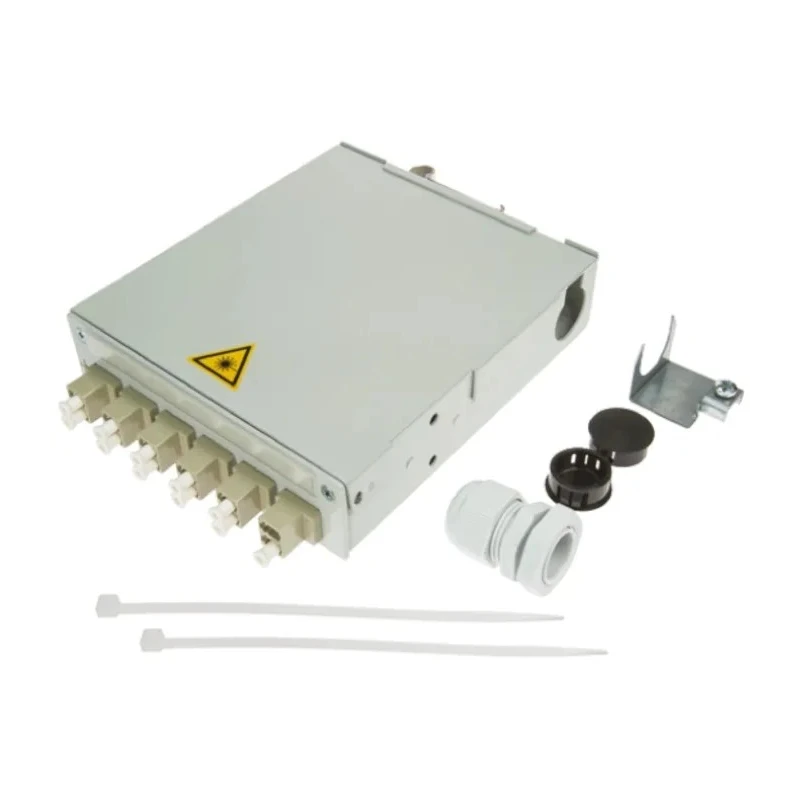 Telegartner 6 Port LC Duplex Multimode Fibre Optic Patch Panel Flat Zinc Plated Sheet Steel 140x140x35 mm H82050F0005