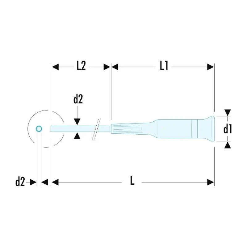 Facom Precision Screwdriver, IK09 Type, PH1 Tip, 168 mm Overall Length AEFP.1X75