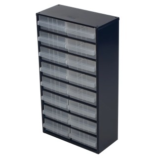 Raaco Drawer Storage Unit Cabinet 16 Drawers Painted Steel 552mm x 150mm x 150mm Blue 137423