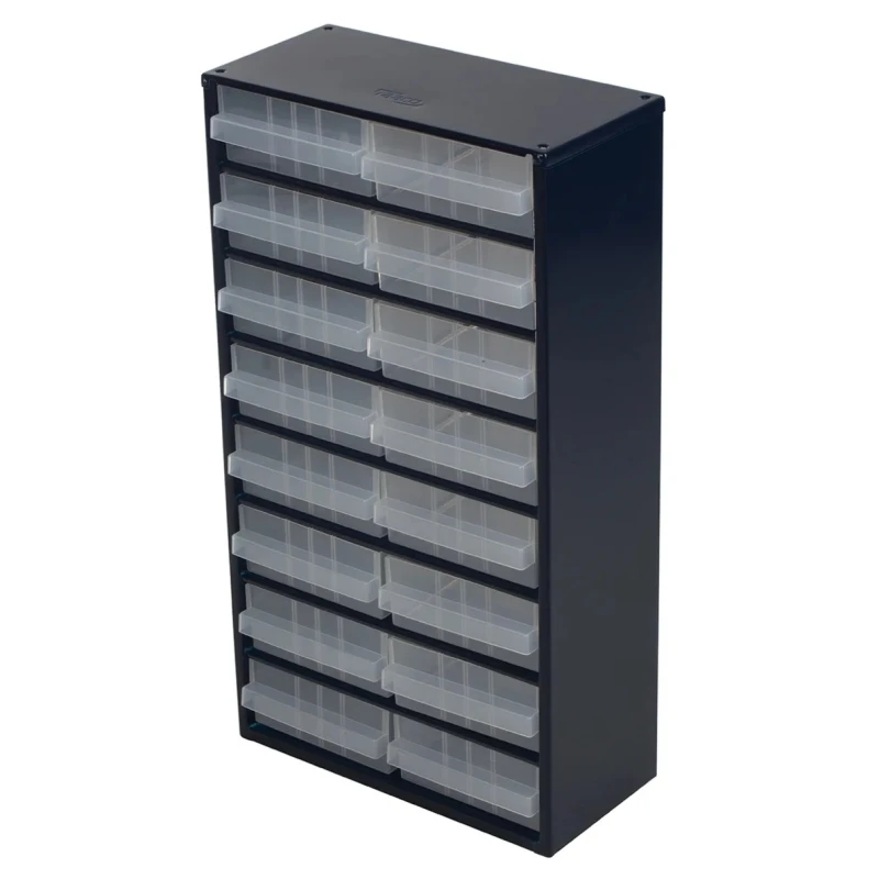 Raaco Drawer Storage Unit Cabinet 16 Drawers Painted Steel 552mm x 150mm x 150mm Blue 137423