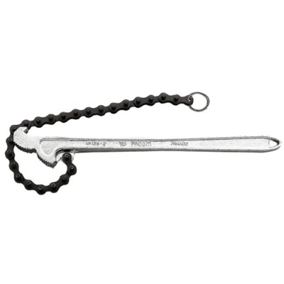 Facom Chain Wrench 60 to 114 mm Jaw Capacity, 360mm Length, Metal Handle 136A.2
