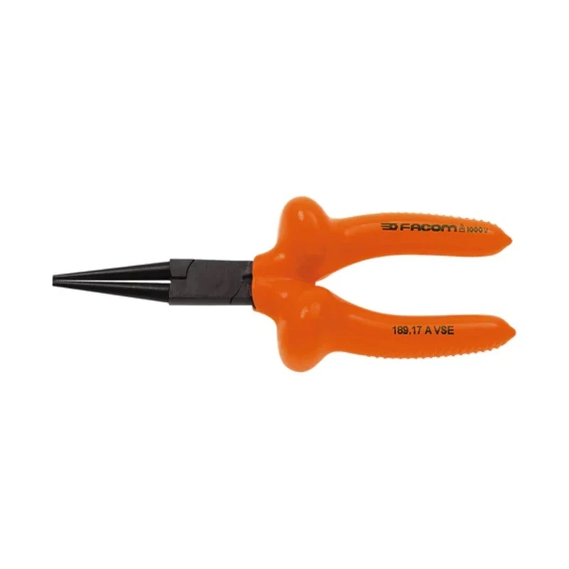 Facom 1-Piece 170mm Overall Length Round Nose Plier VDE/1000V Approved 189.17AVSE