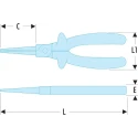 Facom 1-Piece 170mm Overall Length Round Nose Plier VDE/1000V Approved 189.17AVSE