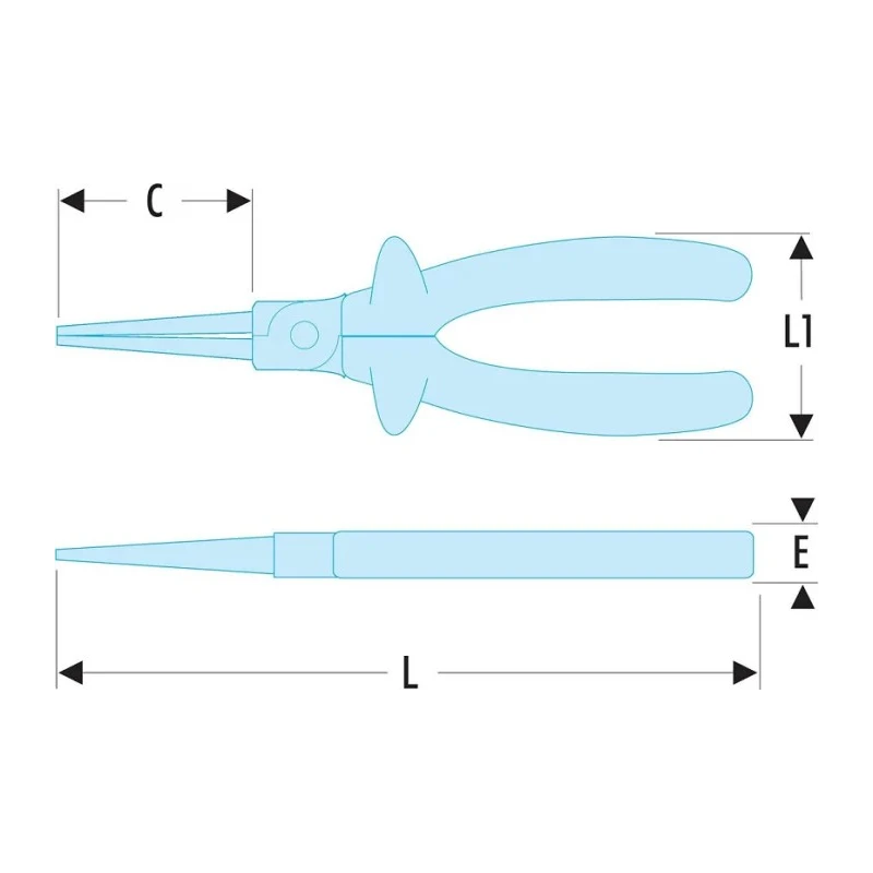 Facom 1-Piece 170mm Overall Length Round Nose Plier VDE/1000V Approved 189.17AVSE