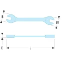 Facom Metric Open End Spanner Hinge Midget 8x9 mm Chrome Finish 90mm Length 22.8X9
