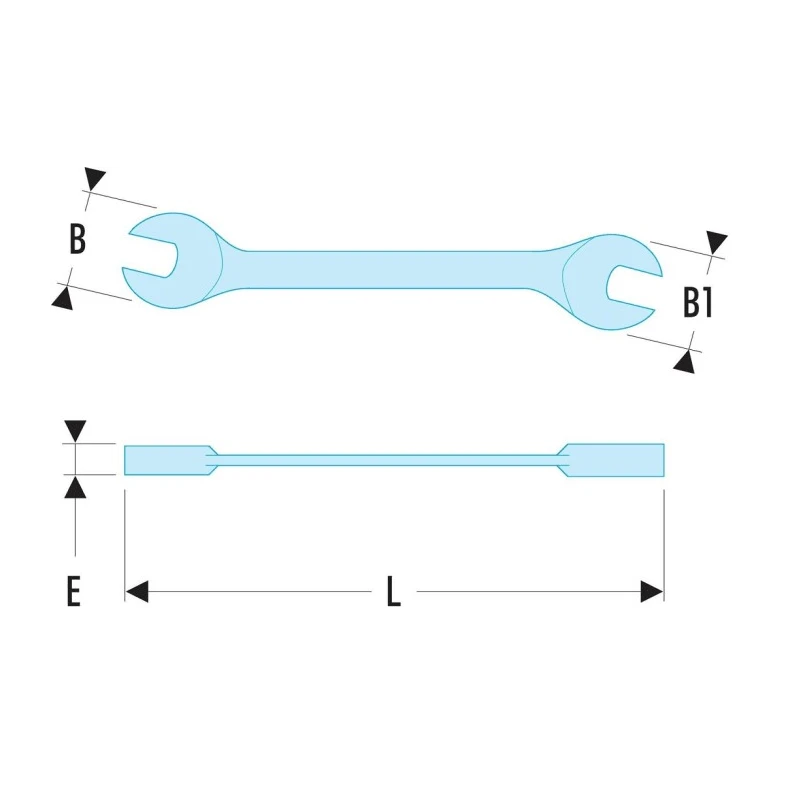 Facom Metric Open End Spanner Hinge Midget 8x9 mm Chrome Finish 90mm Length 22.8X9
