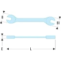 Facom Open End Spanner Metric Double Ended 4 x 5 mm Size Chrome Vanadium Steel Chrome Finish 70mm Overall Length 22.4X5