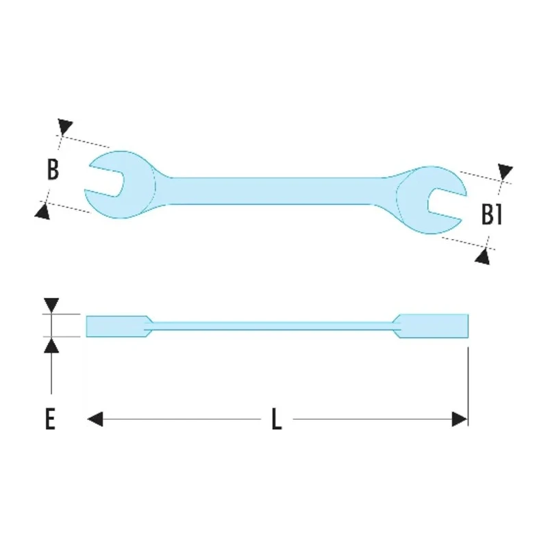 Facom Open End Spanner Metric Double Ended 4 x 5 mm Size Chrome Vanadium Steel Chrome Finish 70mm Overall Length 22.4X5