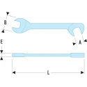 Facom Open End Spanner Double Ended Metric 11 mm Size Chrome Finish 100mm Overall Length 34.11