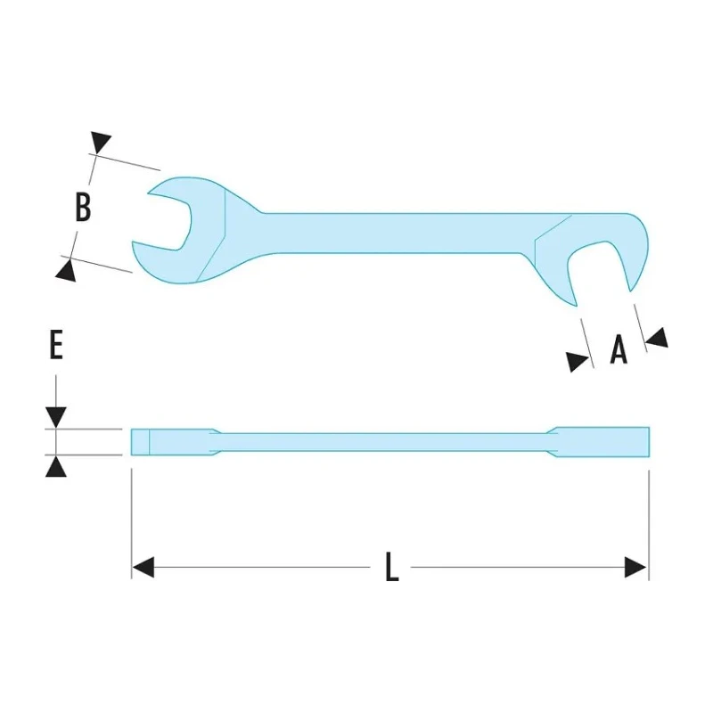 Facom Open End Spanner Double Ended Metric 11 mm Size Chrome Finish 100mm Overall Length 34.11