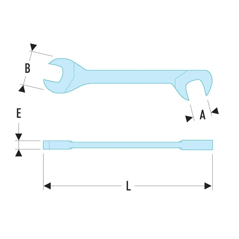 Facom Open End Spanner Double Ended Metric 13 mm Size Chrome Vanadium Steel 120mm Overall Length 34.13