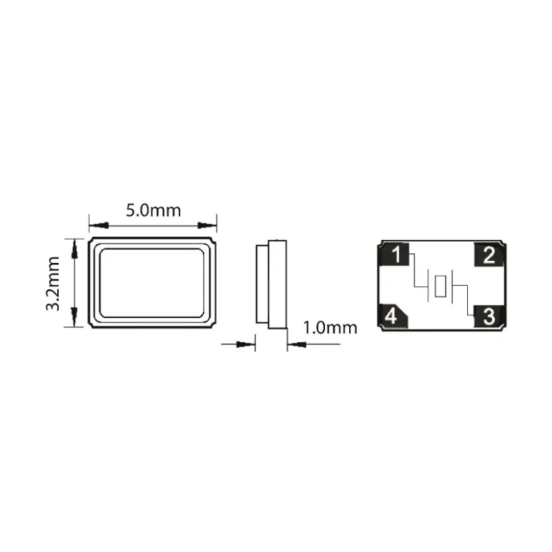 QANTEK 12 MHz Crystal ±10 ppm Surface Mount 4-Pin 5 x 3.2 x 1 mm QC5A12.0000F12B12