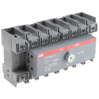 ABB 4-Pole DIN Rail Isolator Switch OT100F4C 1SCA105019R1001 IP20, 100A, 37kW