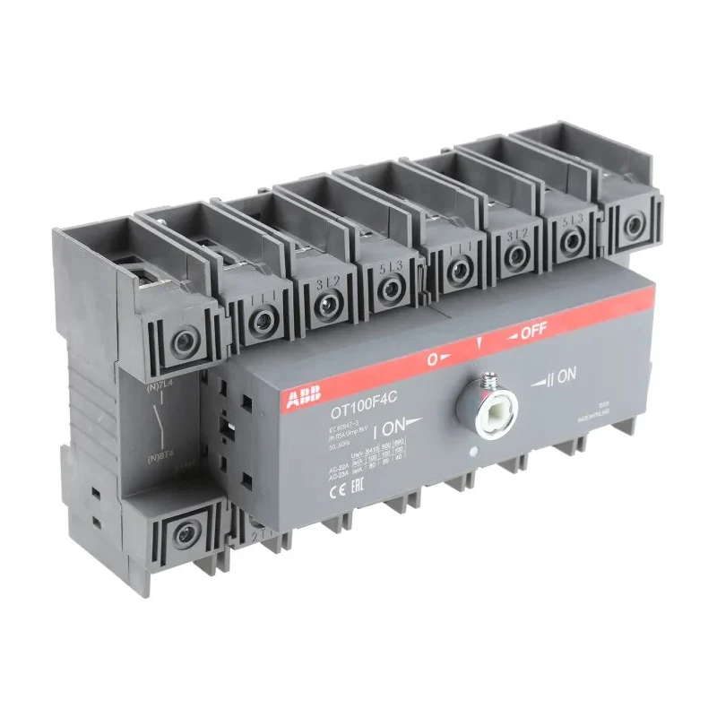 ABB 4-Pole DIN Rail Isolator Switch OT100F4C 1SCA105019R1001 IP20, 100A, 37kW