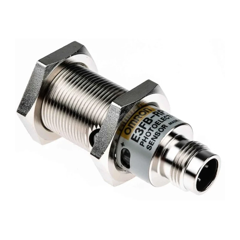 Omron Retroreflective Photoelectric Sensor Barrel Style 100 mm to 4 m Detection Range PNP Output Nickel Plated E3FB-RP21