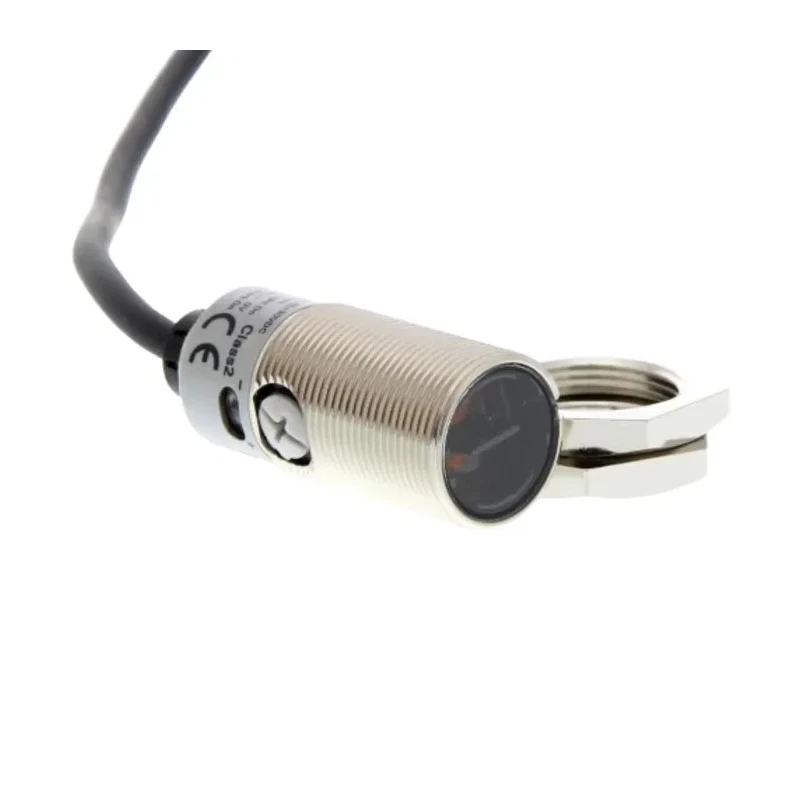 Omron Diffuse Photoelectric Sensor, Barrel Style, 300 mm Detection Range, PNP Output, IP67, IP69K E3FB-DP12 2M