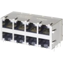 Molex 85727 Series RJ45 Connector Female Through Hole Cat5 Cat5e Shielded Right Angle 8 Port 8 Way RJ45