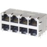 Molex 85727 Series RJ45 Connector Female Through Hole Cat5 Cat5e Shielded Right Angle 8 Port 8 Way RJ45