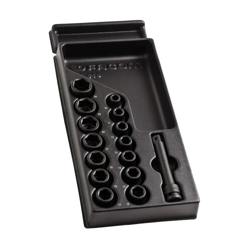 Facom 15-Piece 1/2 in Standard Impact Socket Set, Steel Manganese Phosphate Finish MOD.NS1