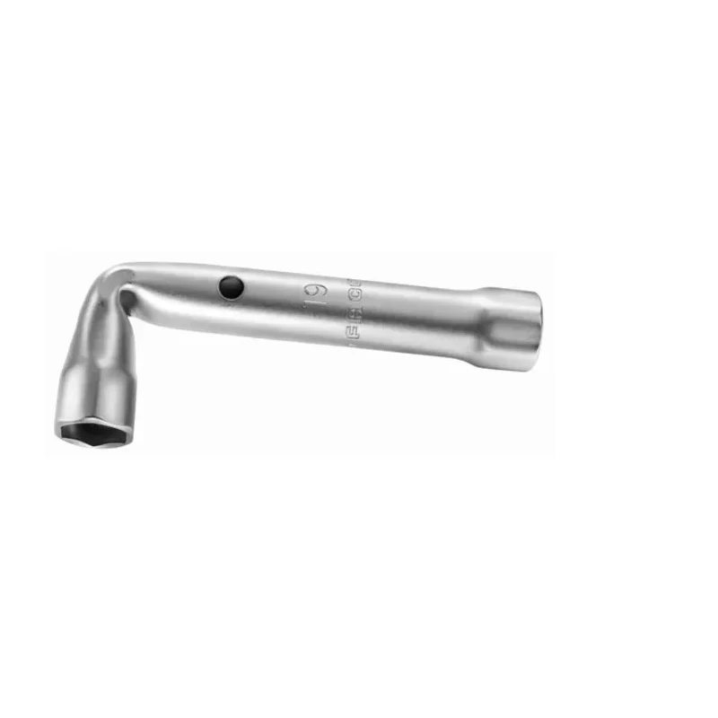 Facom Tubular Box Spanner Angle Box Wrench 19 mm, 154 mm Overall Length, Polished Chrome Handle 92A.19