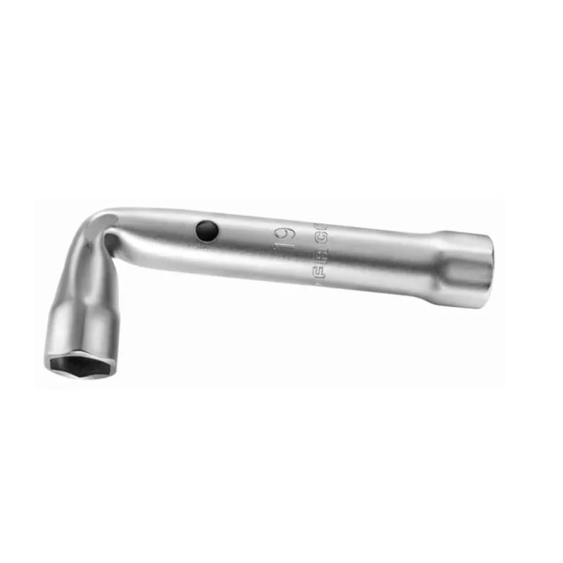 Facom Tubular Angle Box Spanner 24 mm Size, 175 mm Overall Length, Polished Chrome Handle 92A.24