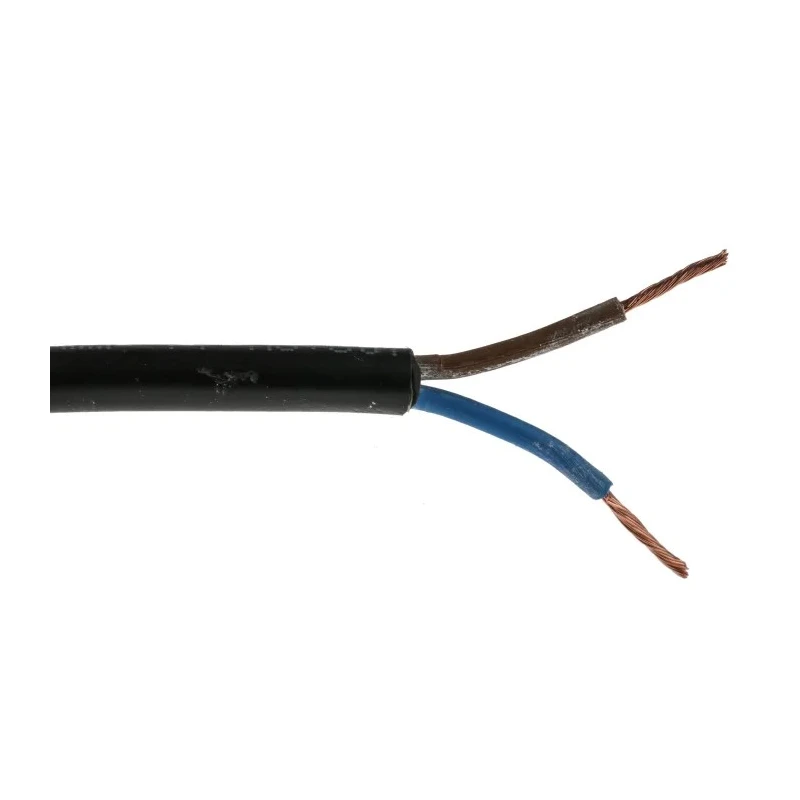RS PRO 2 Core Power Cable Black 0.75mm² 300V 70°C PVC Jacket 100m 775-5845