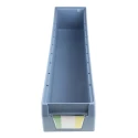 RS PRO Polypropylene Storage Bin, 90 mm x 117 mm x 500 mm, Blue 775-5299