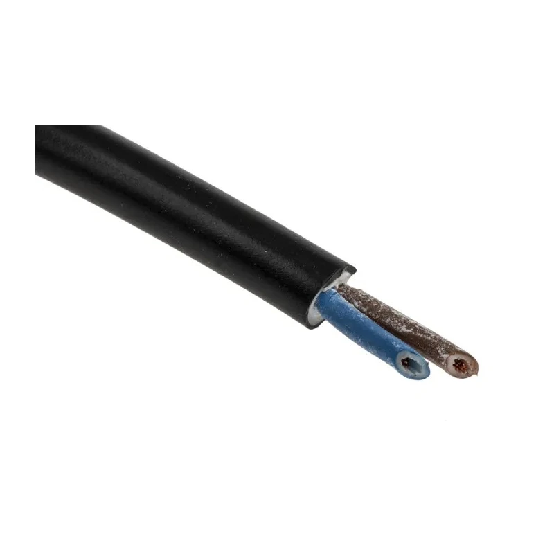 RS PRO 2 Core Power Cable Black 0.75mm² 70 °C PVC Jacket 100 m 300/500V 775-6088