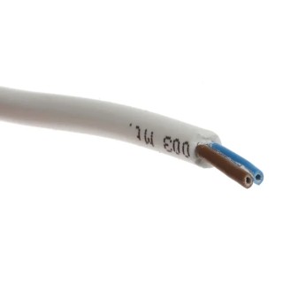 RS PRO 2 Core Power Cable, White 0.5mm² 70 °C, 100 m Polyvinyl Chloride 775-6069