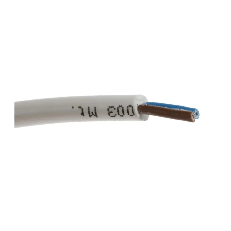 RS PRO 2 Core Power Cable, White 0.5mm² 70 °C, 100 m Polyvinyl Chloride 775-6069