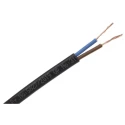 RS PRO 2 Core Power Cable Black 0.5mm² 300V 70°C PVC Jacket 100m 775-6084