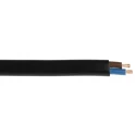 RS PRO 2 Core Power Cable Black 0.5mm² 300V 70°C PVC Jacket 100m 775-6084