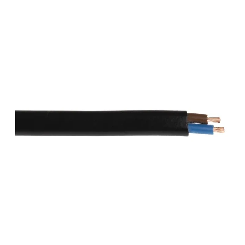 RS PRO 2 Core Power Cable Black 0.5mm² 300V 70°C PVC Jacket 100m 775-6084