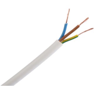 RS PRO 3 Core Power Cable White 0.75mm² Stranded Copper, PVC Insulated, 70 °C, 100 m H05VV-F 775-6110