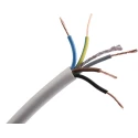 RS PRO 5 Core Power Cable 0.75mm² 300/500V White PVC Jacket 70°C 100 m 775-6176