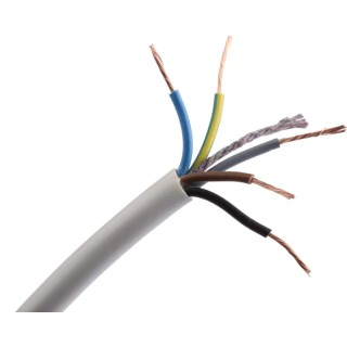 RS PRO 5 Core Power Cable 0.75mm² 300/500V White PVC Jacket 70°C 100 m 775-6176