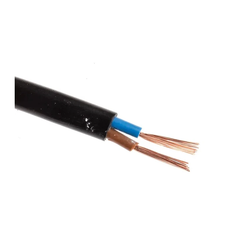 RS PRO 2 Core Power Cable Black 0.75mm² PVC Jacket 300V 100 m H03VVH2-F 775-6072