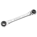 Facom Ratchet Ring Spanner Double Ended Metric Size 12 x 14 mm Satin Chrome Finish 190mm Overall Length 64C.S3