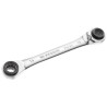 Facom Ratchet Ring Spanner Double Ended Metric Size 12 x 14 mm Satin Chrome Finish 190mm Overall Length 64C.S3