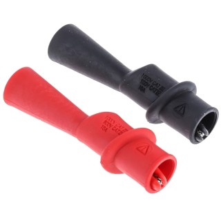 Fluke Black and Red Insulated Crocodile Clip with Nickel Plated Steel Contact 10A 8mm Jaw Opening AC175
