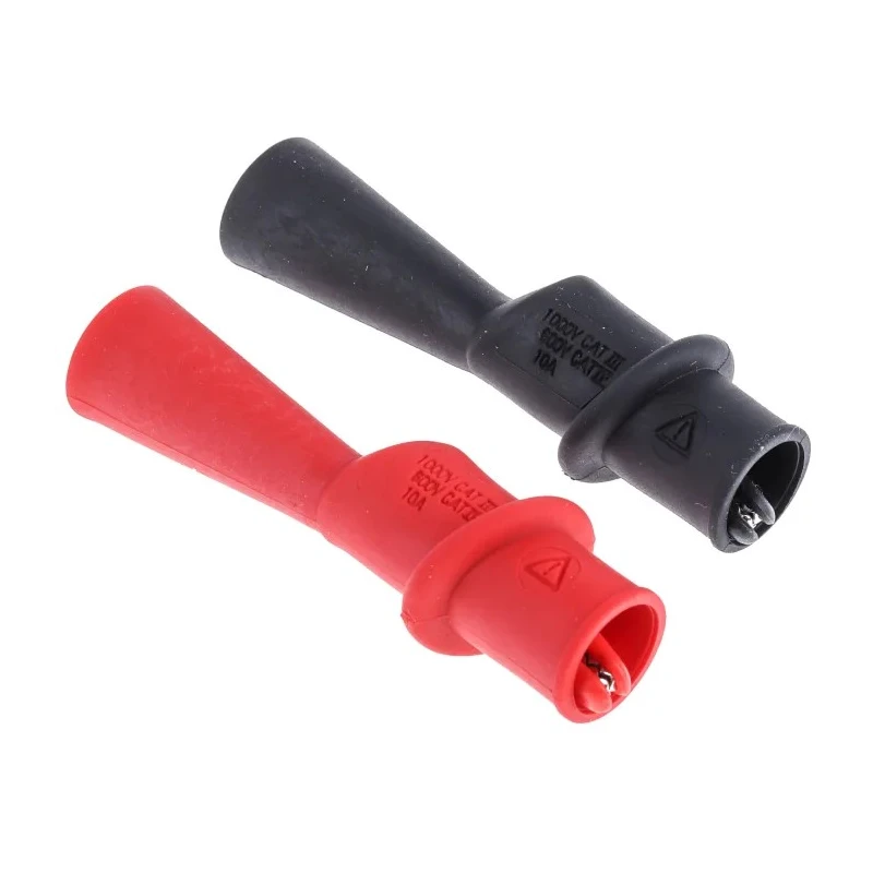 Fluke Black and Red Insulated Crocodile Clip with Nickel Plated Steel Contact 10A 8mm Jaw Opening AC175