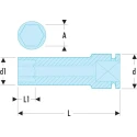 Facom 6 Point 32 mm Metric Impact Socket 12.7 mm Drive Square, 78mm Length NS.32LA