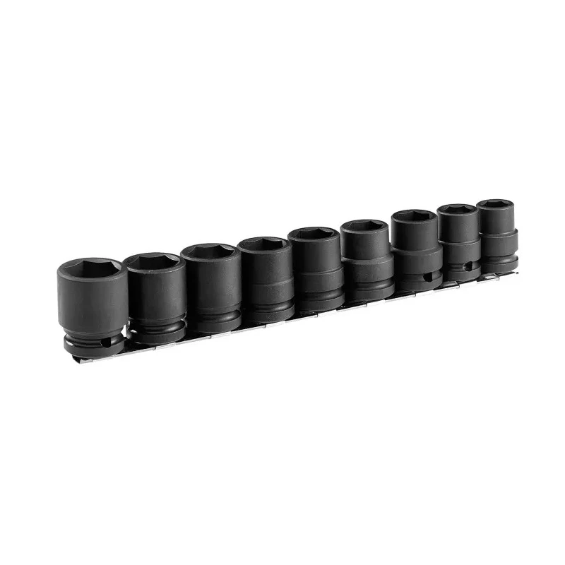 Facom 9-Piece 1/2 in Standard Impact Socket Set Chrome Molybdenum Steel Manganese Phosphate Finish NS.J9