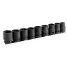 Facom 9-Piece 1/2 in Standard Impact Socket Set Chrome Molybdenum Steel Manganese Phosphate Finish NS.J9
