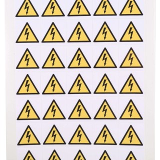 RS PRO Yellow and Black Vinyl Safety Label Symbol Text 25 mm x 25 mm 776-0948