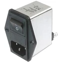 Schaffner 250V ac 1.2A 2 Pole Flange IEC Filter Male Connector with 1 Fuse FN283-1-06